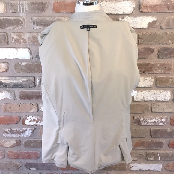 ANTONIO MELANI Women’s One Button Beige Classic Lapel Blazer 10 - Picture 5 of 7